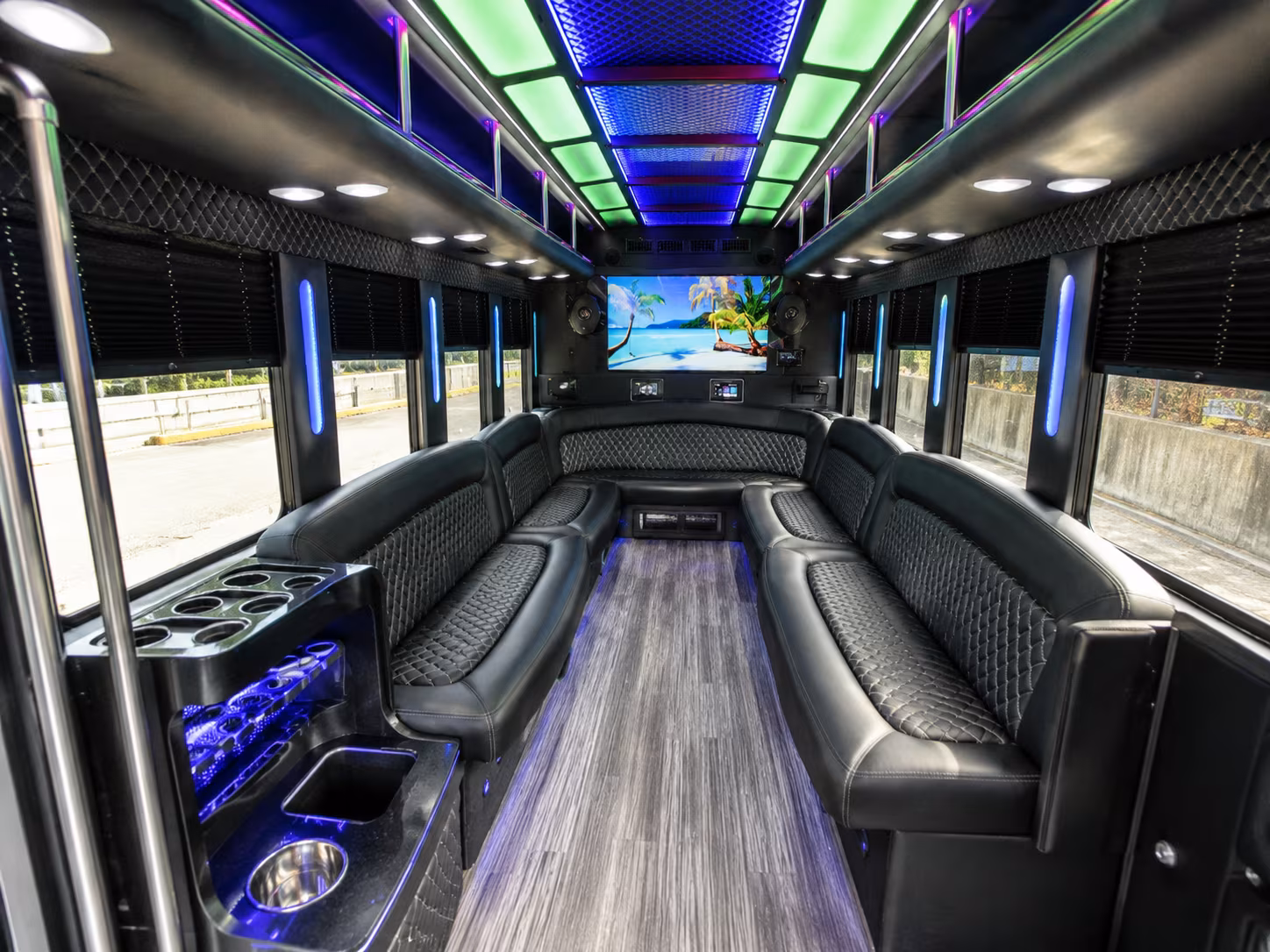 simi valley 18 passenger party bus inside